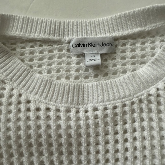 Calvin Klein Sweater Crochet Knit Long Sleeve - Picture 3 of 3